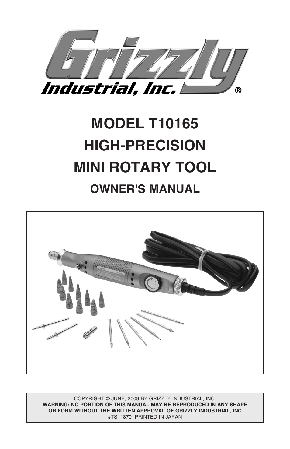 Grizzly T10165 User Manual | 12 pages