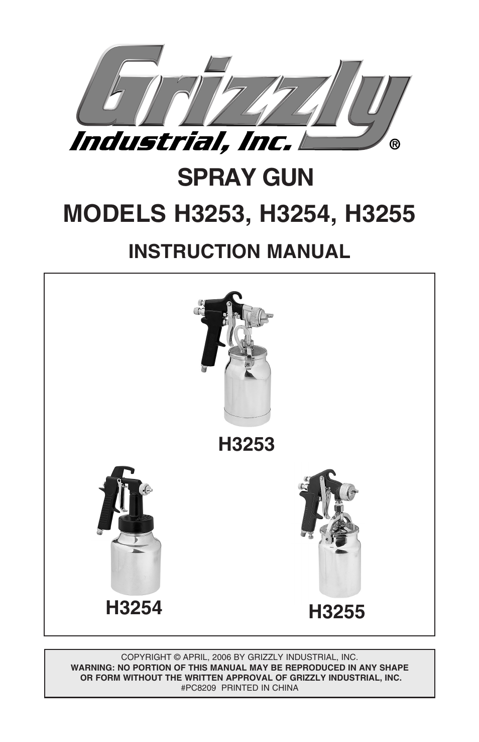 Grizzly H3253 User Manual | 24 pages