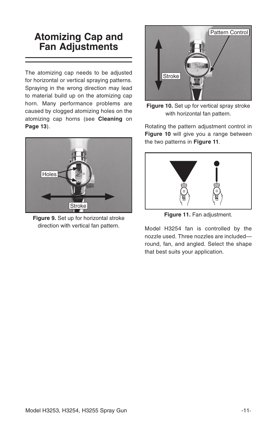Atomizing cap and fan adjustments | Grizzly H3253 User Manual | Page 11 / 24