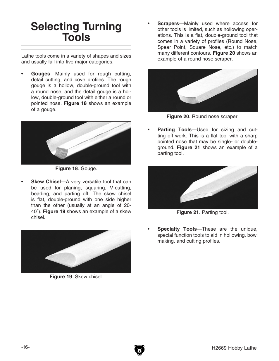 Selecting turning tools | Grizzly H2669 User Manual | Page 18 / 28