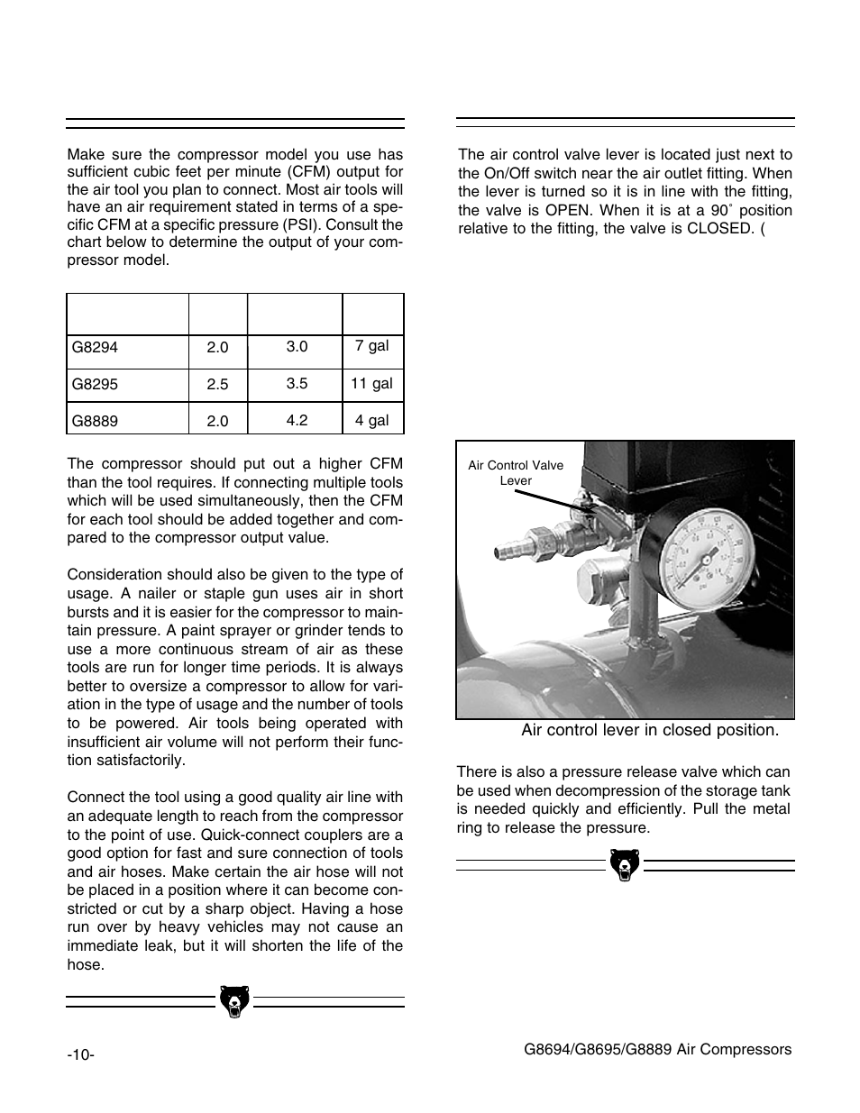 Connecting tools air control valve | Grizzly G8694 User Manual | Page 11 / 17