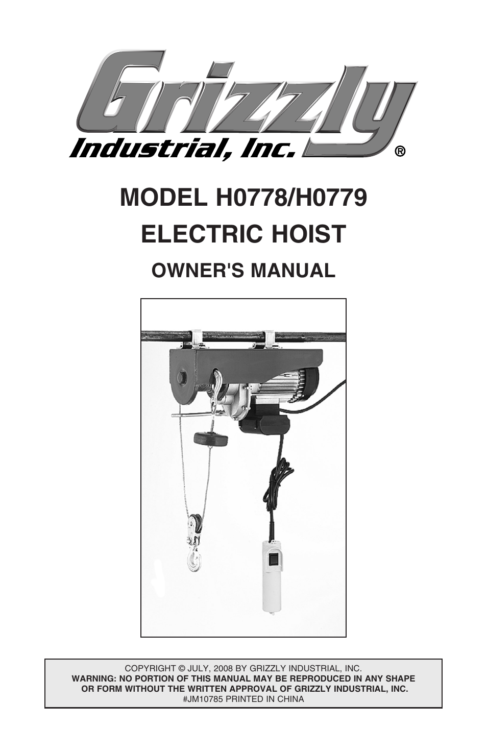 Grizzly H0779 User Manual | 16 pages
