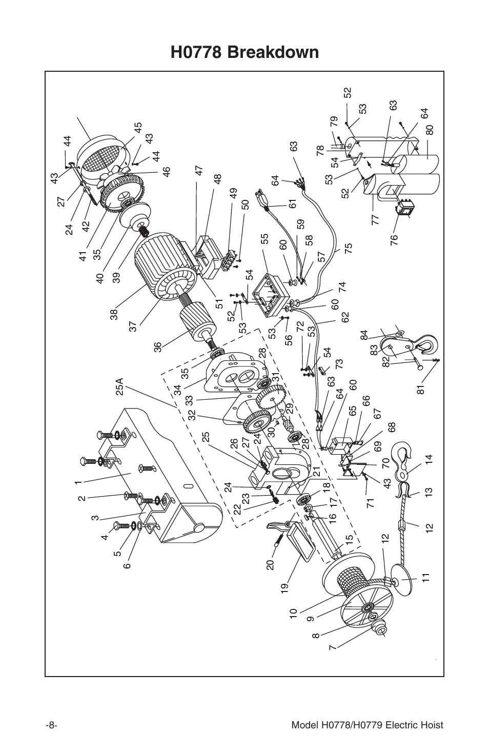 H0778 breakdown | Grizzly H0779 User Manual | Page 10 / 16