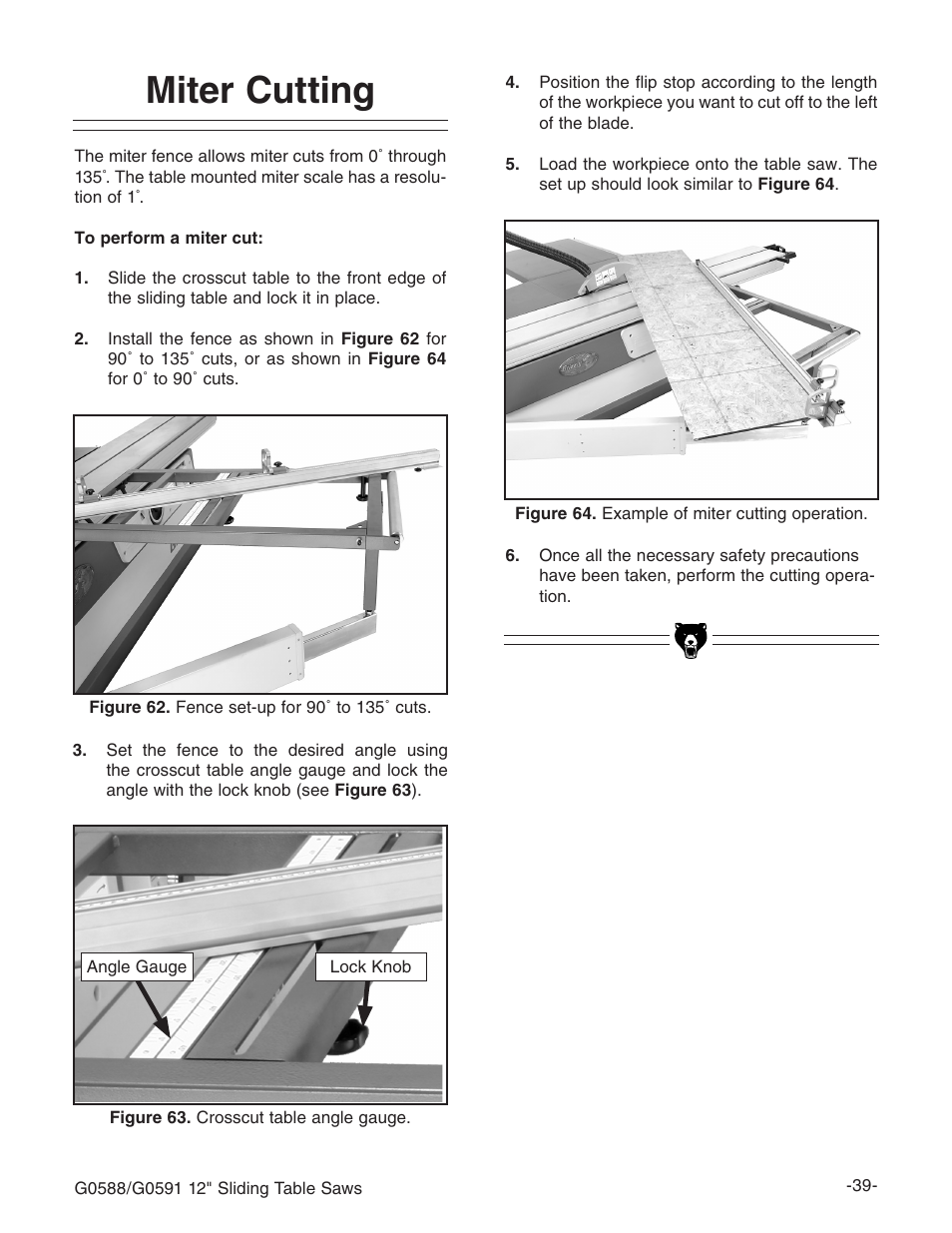 Miter cutting | Grizzly G0588/G0591 User Manual | Page 47 / 82