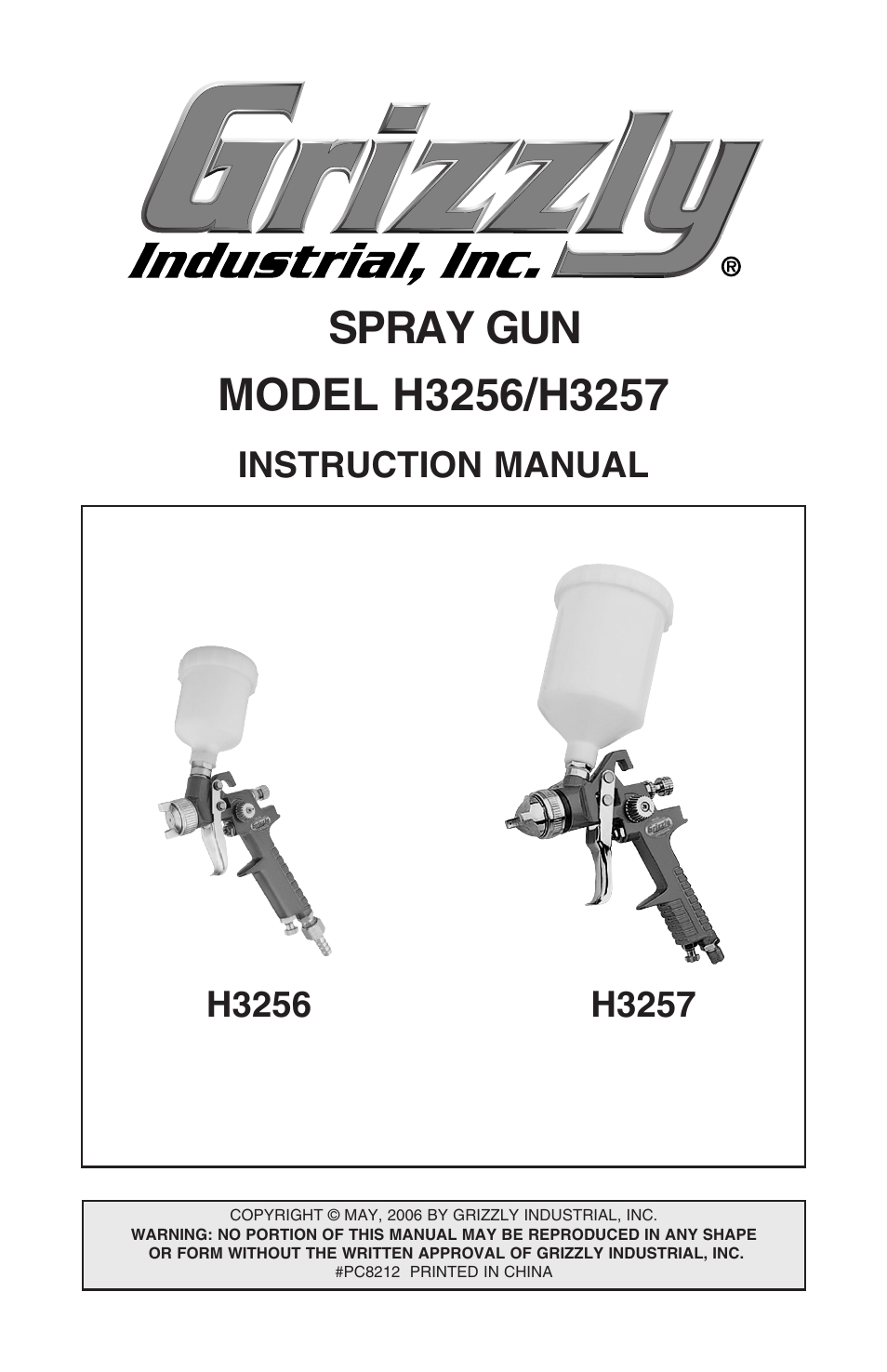 Grizzly H3256 User Manual | 24 pages