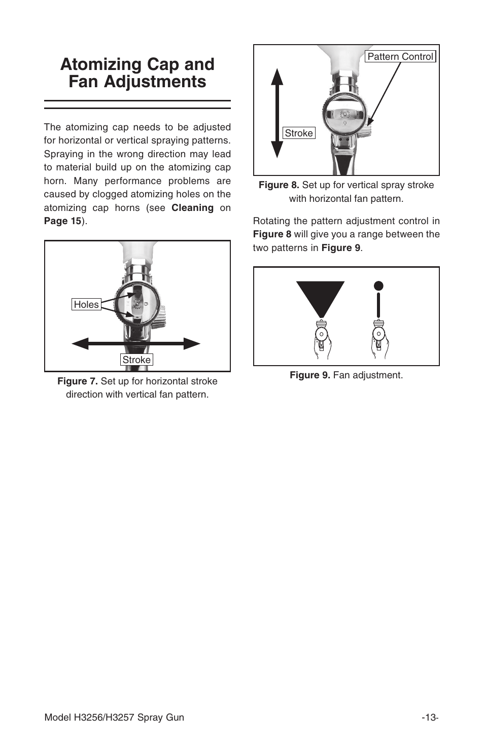 Atomizing cap and fan adjustments | Grizzly H3256 User Manual | Page 13 / 24