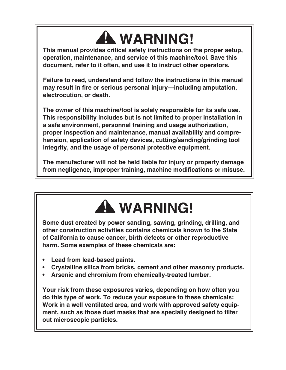 Grizzly G0709 User Manual | Page 2 / 112