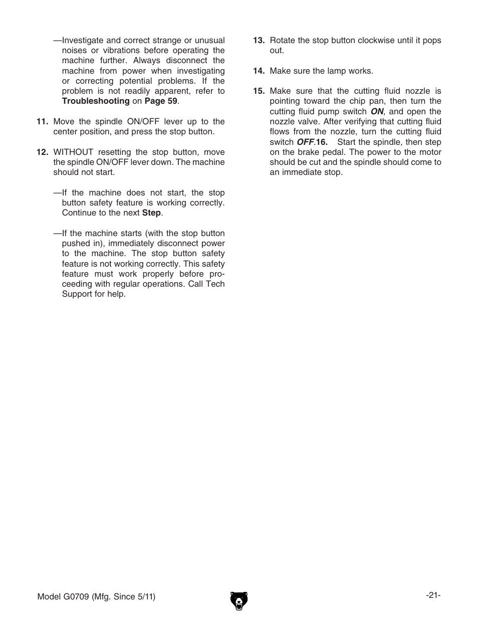 Grizzly G0709 User Manual | Page 23 / 112