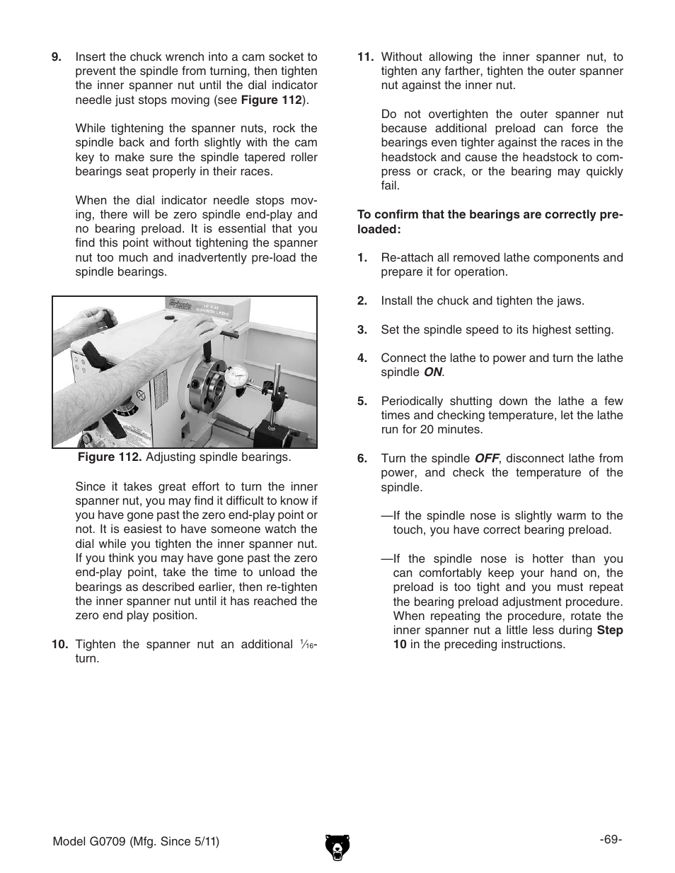 Grizzly G0709 User Manual | Page 71 / 112