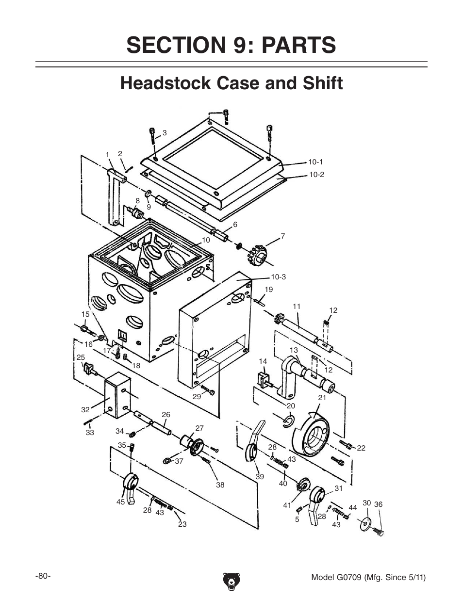 Headstock case and shift | Grizzly G0709 User Manual | Page 82 / 112