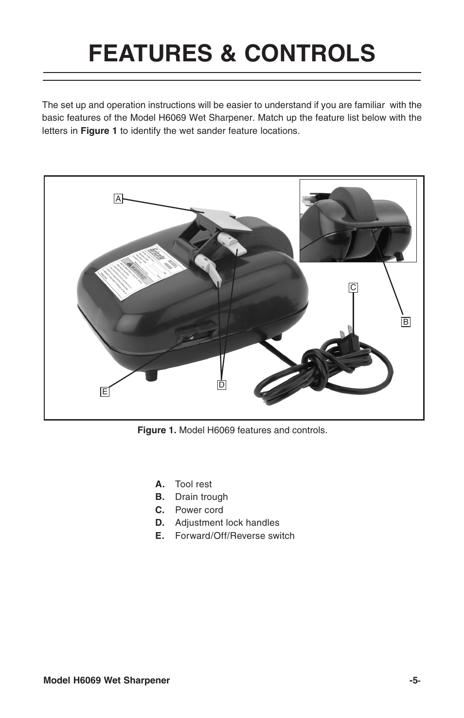 Features & controls | Grizzly H6069 User Manual | Page 7 / 16