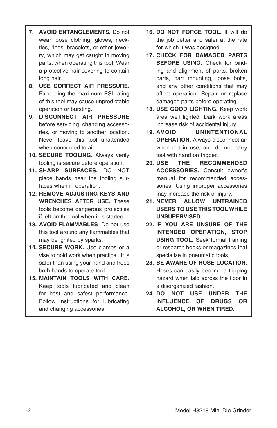 Grizzly H8218 User Manual | Page 4 / 8
