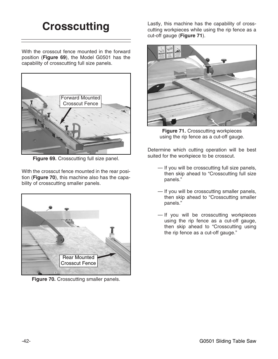 Crosscutting | Grizzly G0501 User Manual | Page 44 / 96