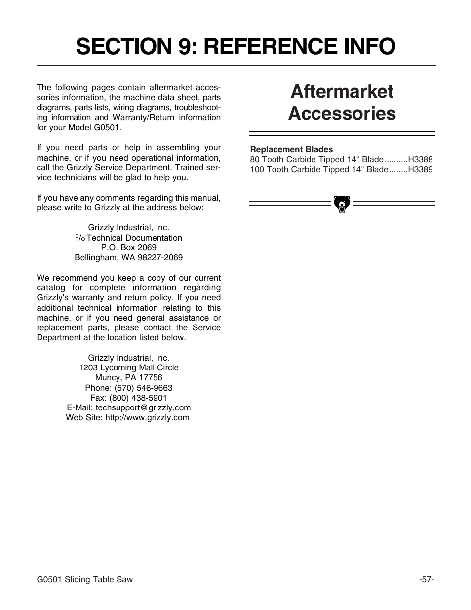 Aftermarket accessories | Grizzly G0501 User Manual | Page 58 / 96