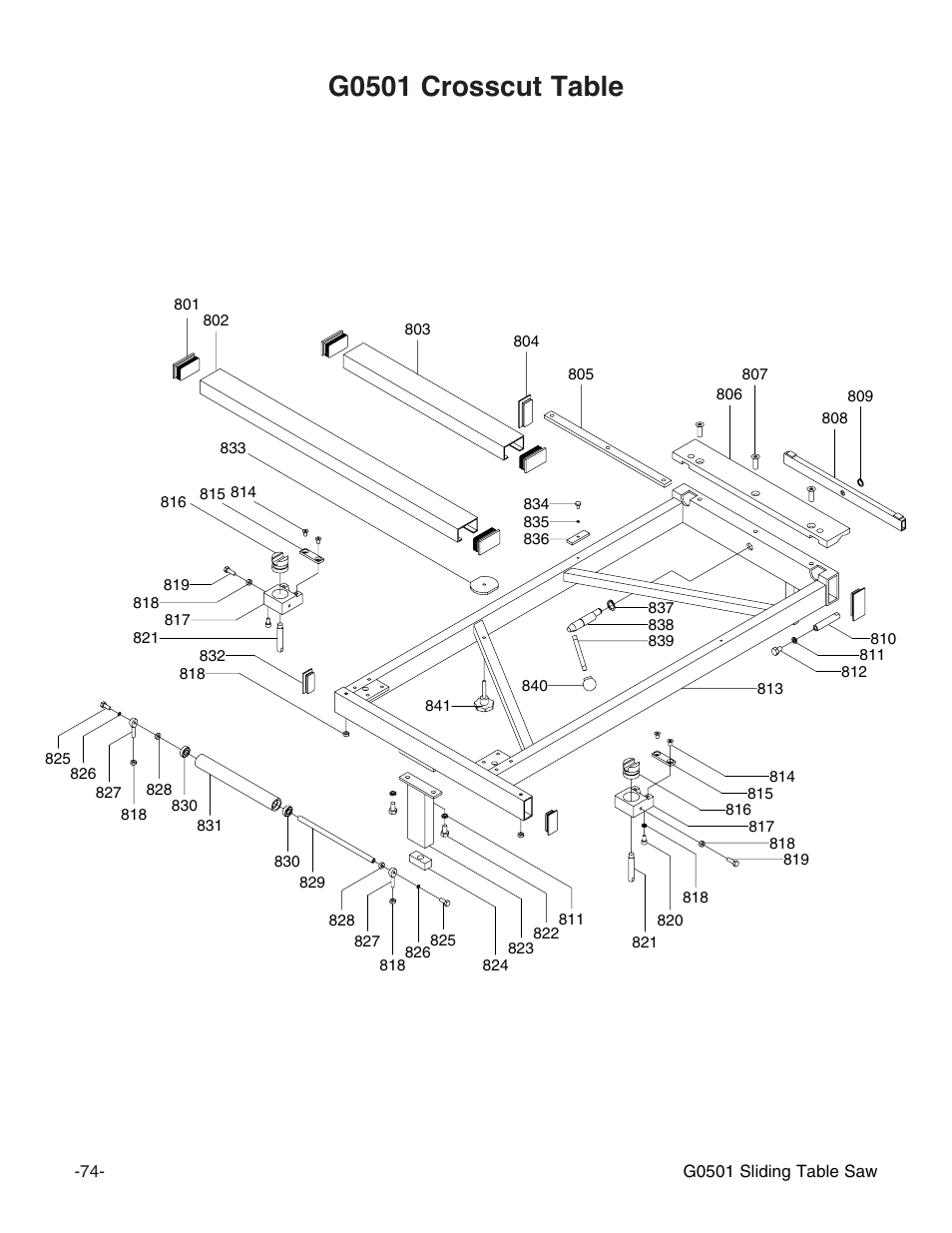 G0501 crosscut table | Grizzly G0501 User Manual | Page 76 / 96
