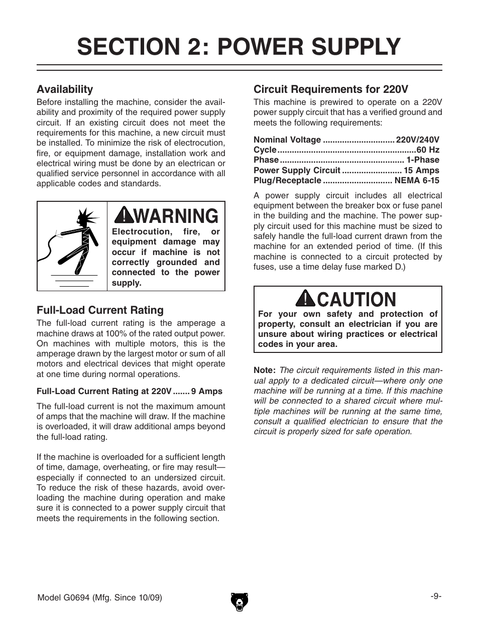 Grizzly G0694 User Manual | Page 11 / 60
