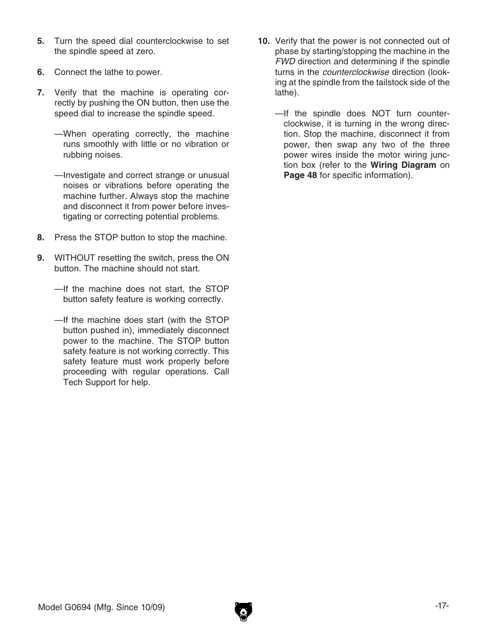Grizzly G0694 User Manual | Page 19 / 60