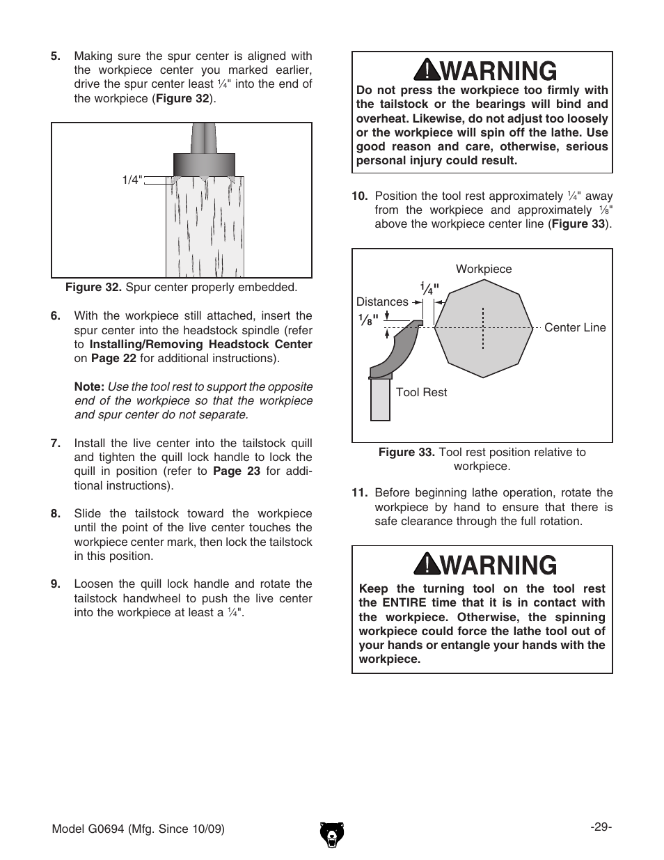 Grizzly G0694 User Manual | Page 31 / 60