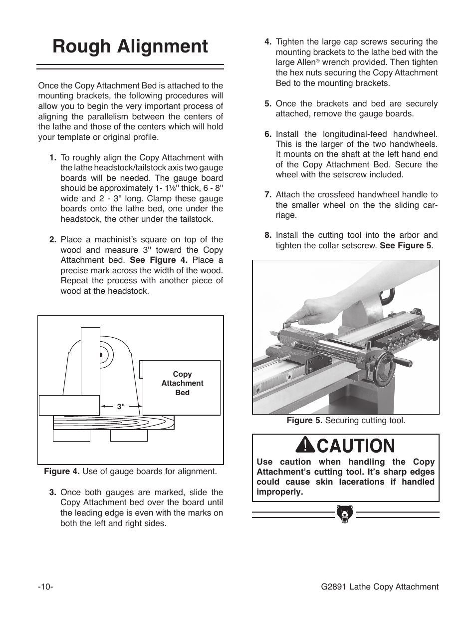 Rough alignment | Grizzly G2891 User Manual | Page 12 / 26