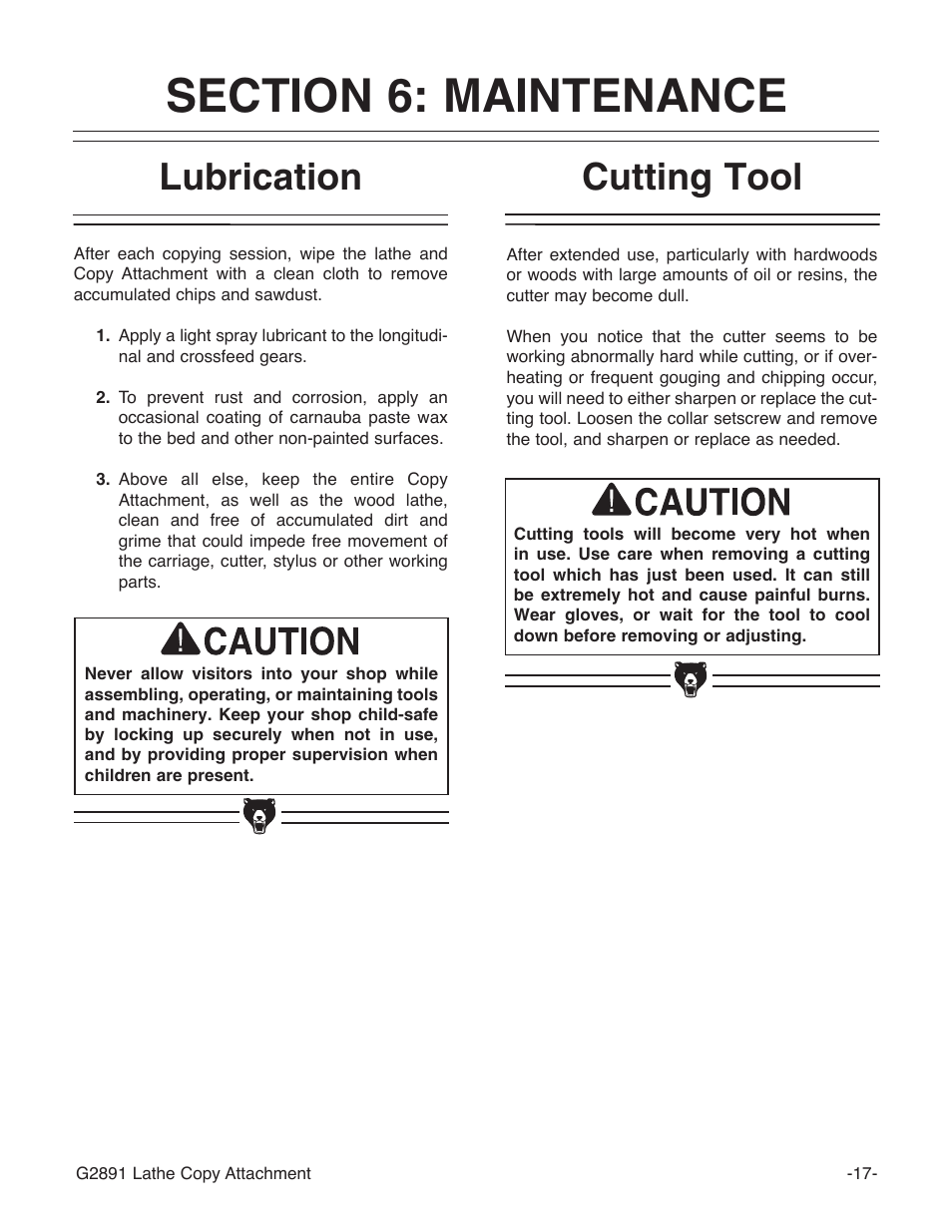 Lubrication cutting tool | Grizzly G2891 User Manual | Page 19 / 26