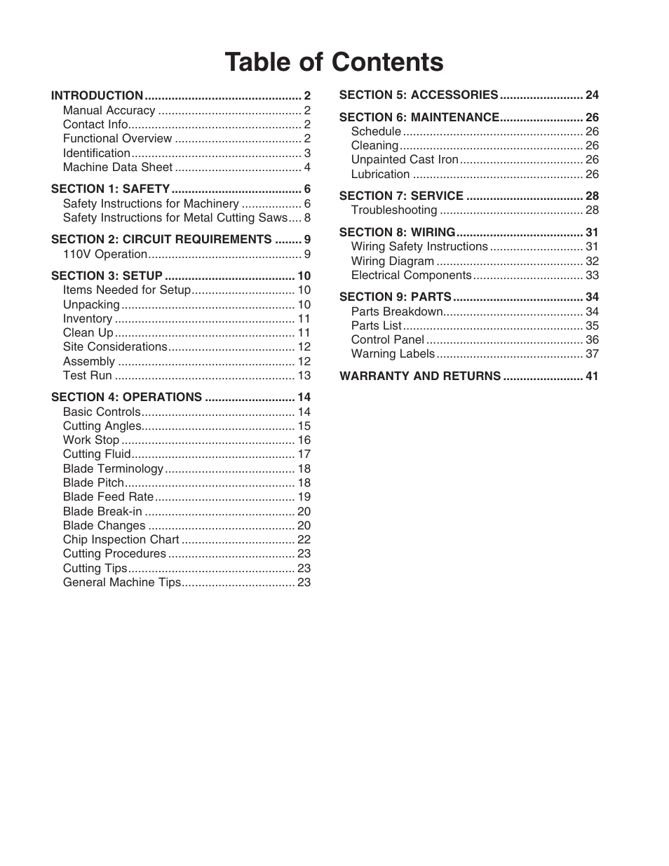 Grizzly G0681 User Manual | Page 3 / 44