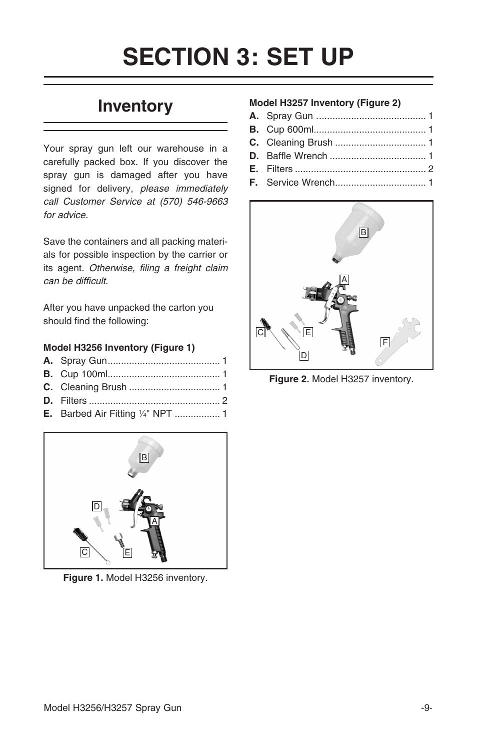 Inventory | Grizzly H3257 User Manual | Page 9 / 24