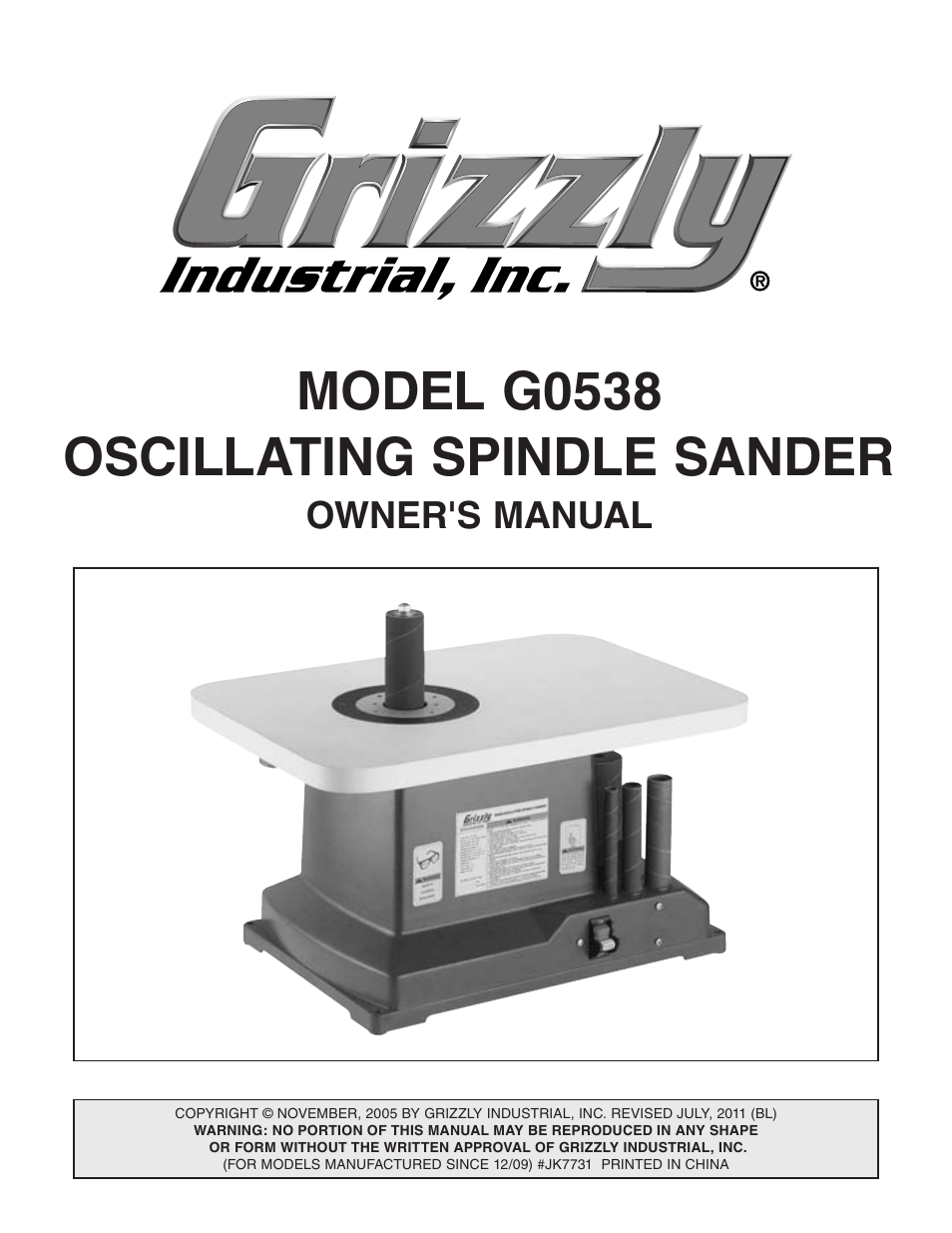 Grizzly G0538 User Manual | 28 pages