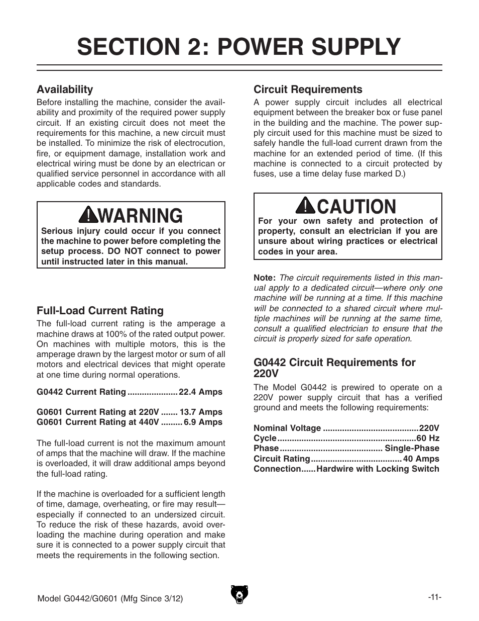 Grizzly G0442 User Manual | Page 13 / 60