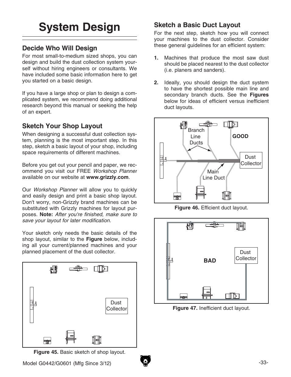 System design | Grizzly G0442 User Manual | Page 35 / 60