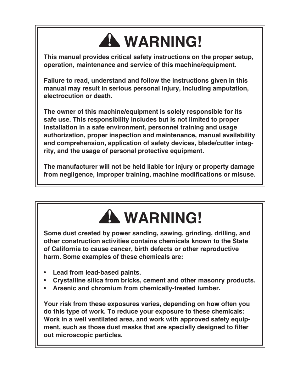 Grizzly 12" Parallelogram Jointer G0609 User Manual | Page 3 / 61