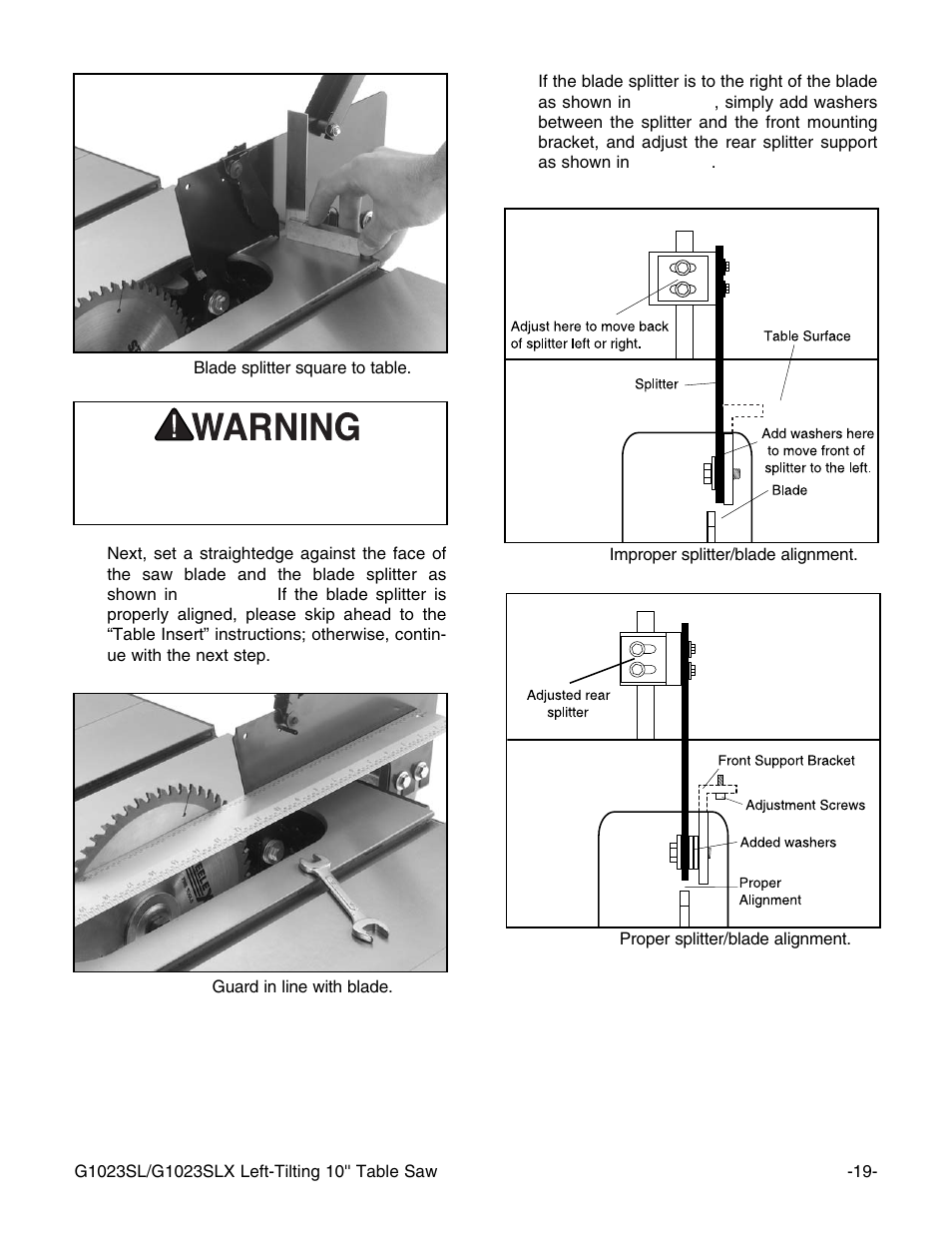 Grizzly G1023SL User Manual | Page 21 / 50