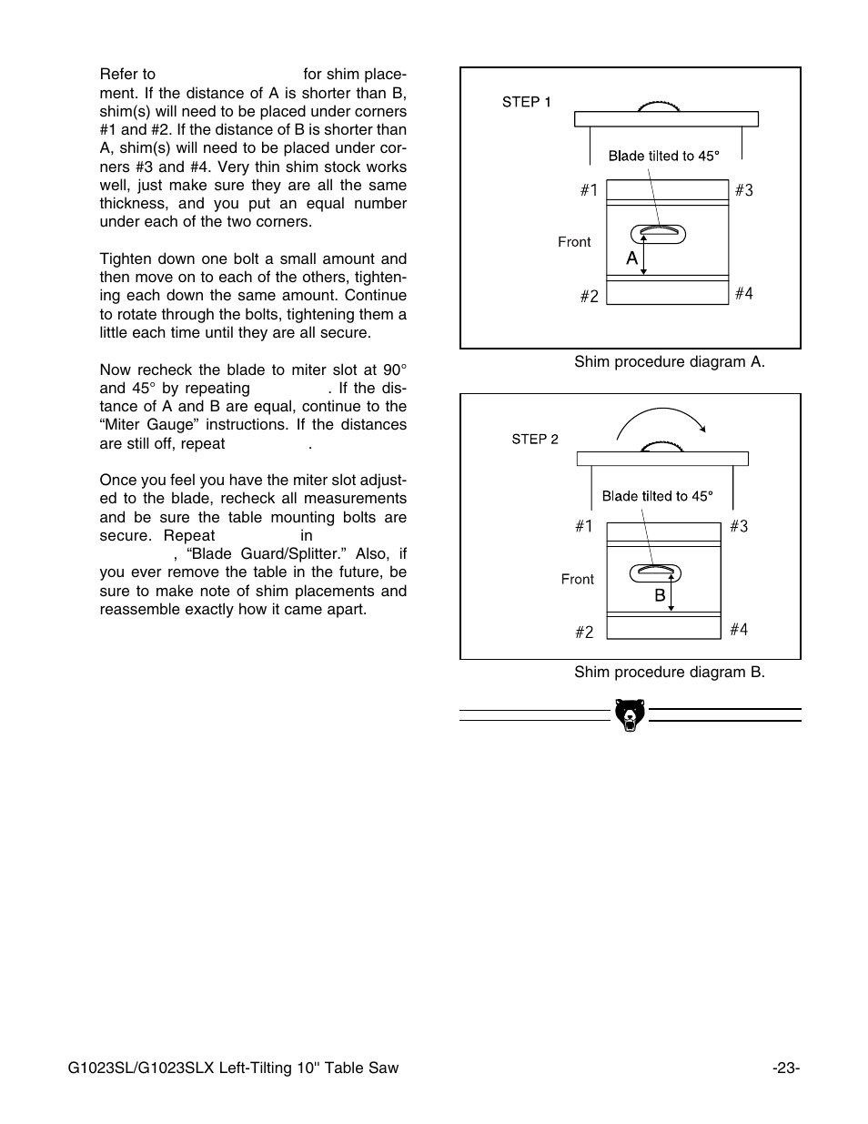 Grizzly G1023SL User Manual | Page 25 / 50