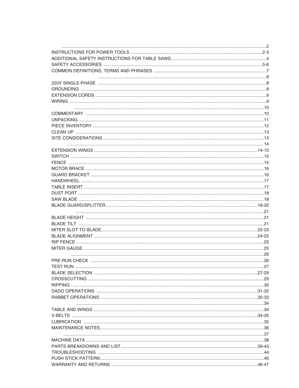 Grizzly G1023SL User Manual | Page 3 / 50
