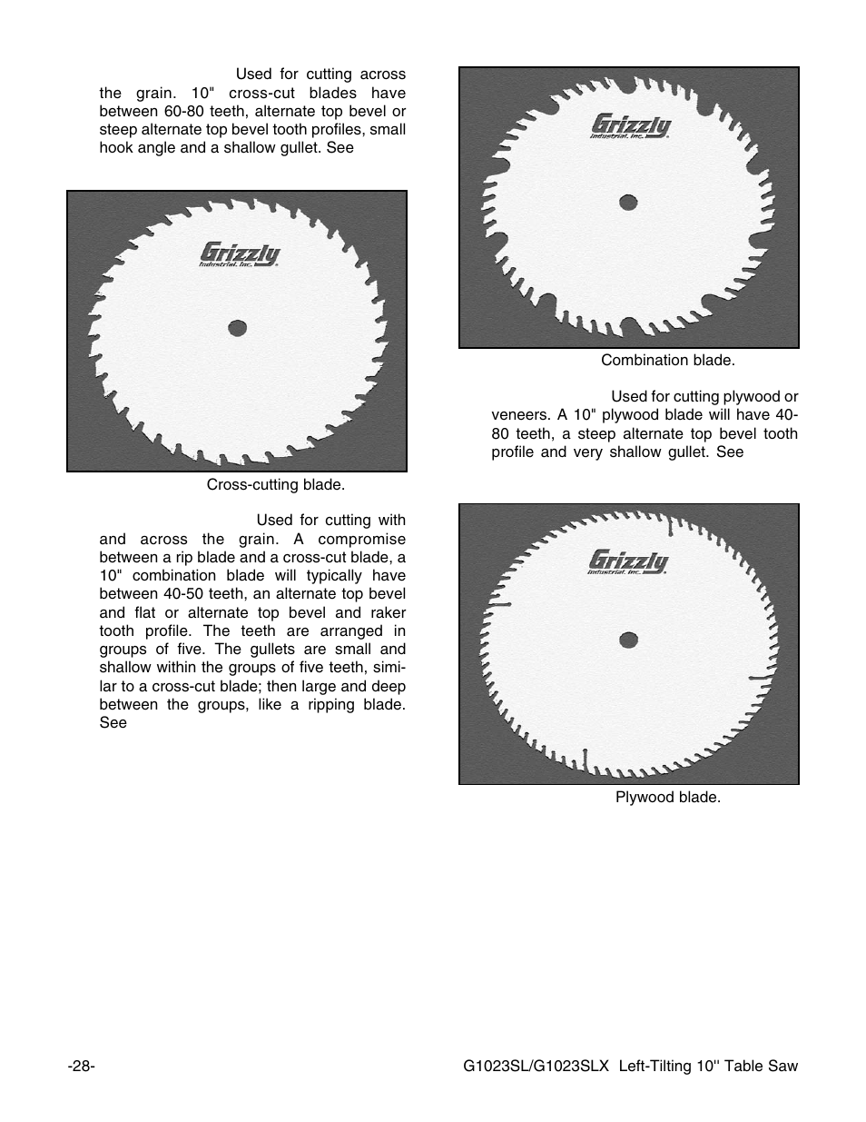 Grizzly G1023SL User Manual | Page 30 / 50