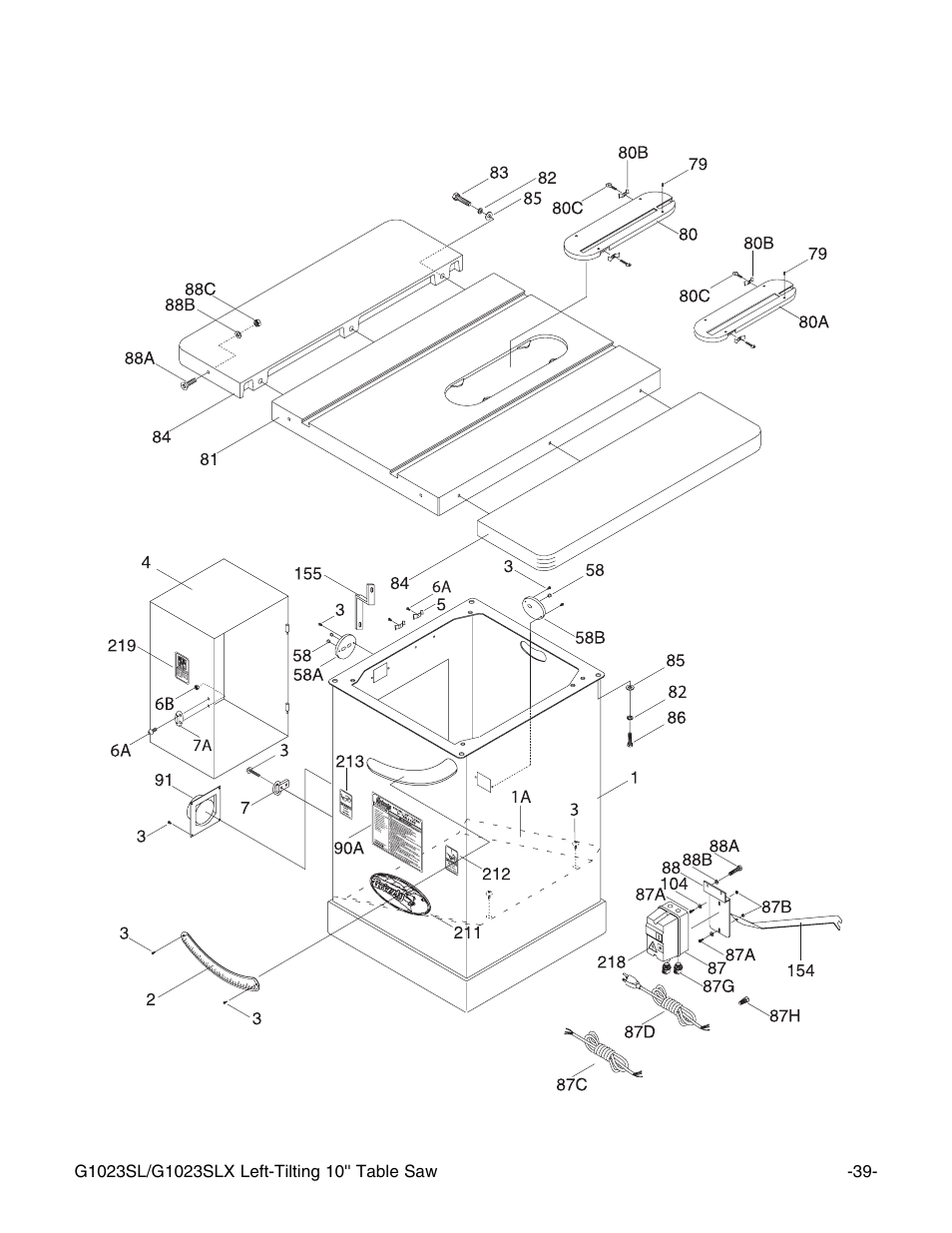 Grizzly G1023SL User Manual | Page 41 / 50