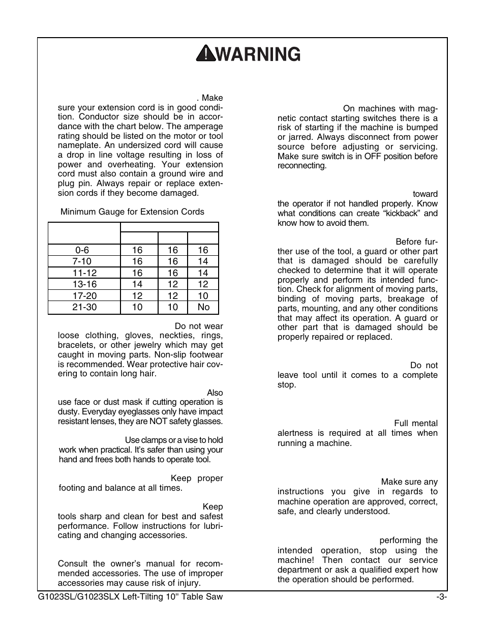 Safety instructions for power tools | Grizzly G1023SL User Manual | Page 5 / 50