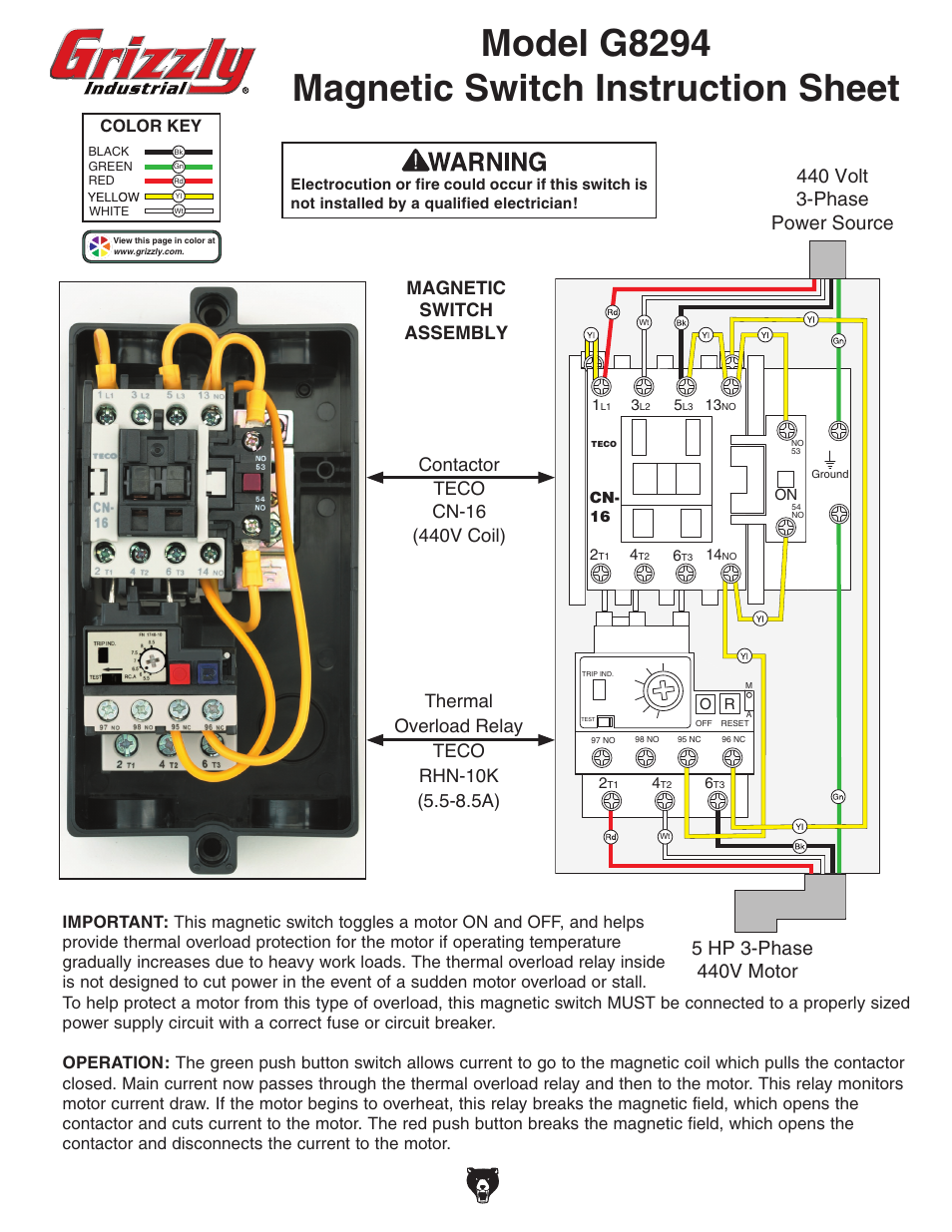 Grizzly G8294 User Manual | 2 pages