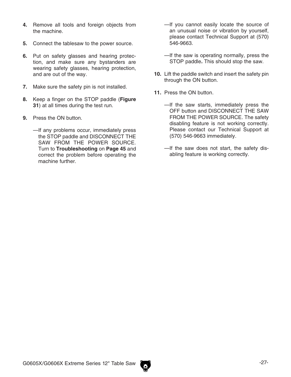 Grizzly G0605X User Manual | Page 29 / 76