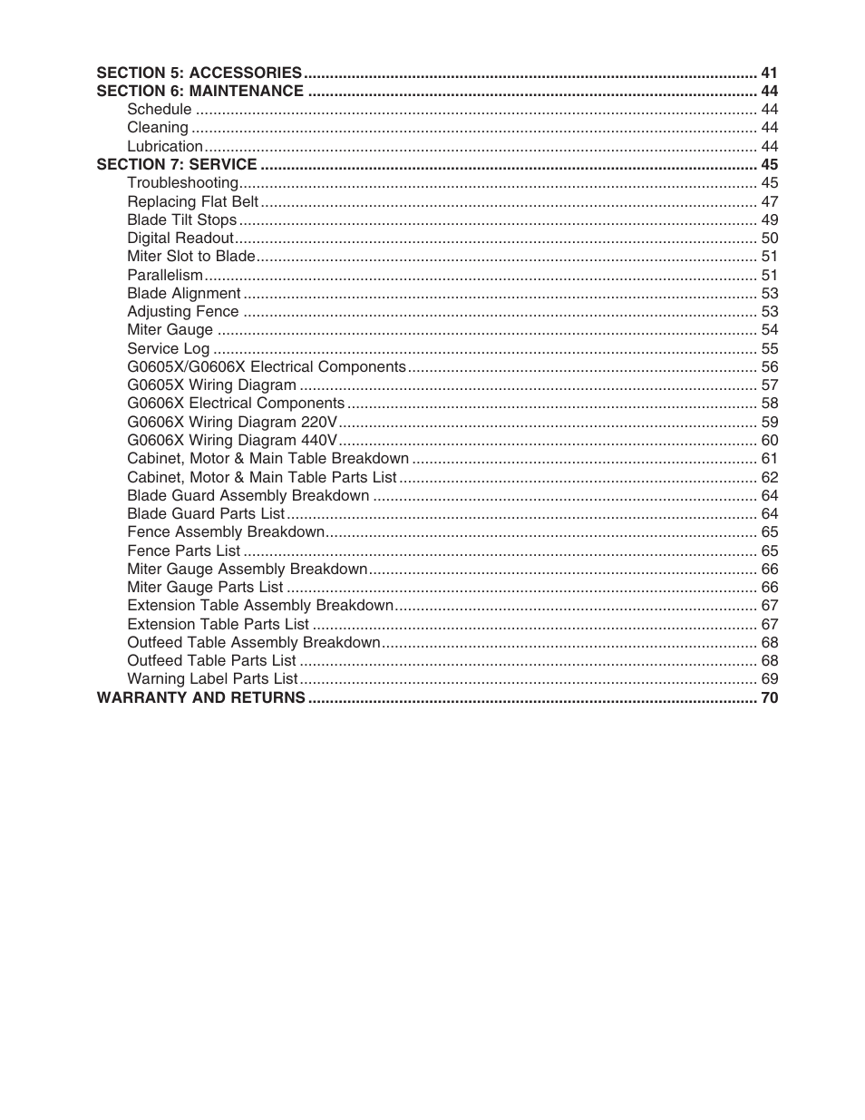 Grizzly G0605X User Manual | Page 4 / 76