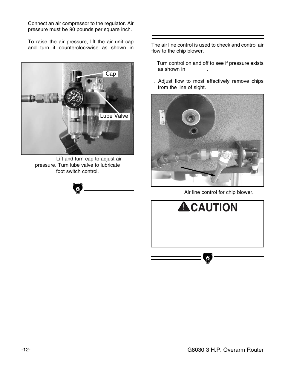 Chip blower | Grizzly G8030 User Manual | Page 14 / 36