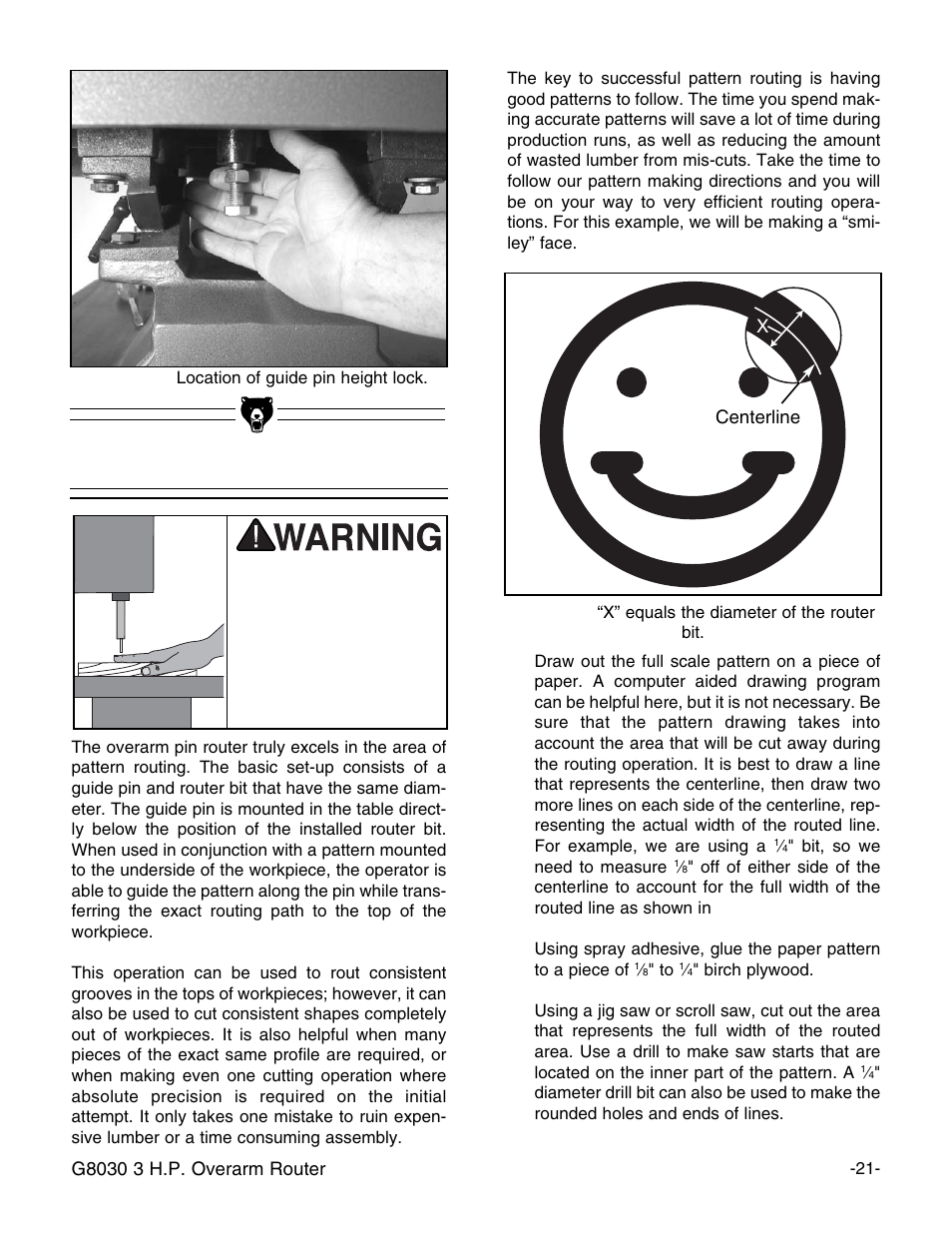 Pattern routing | Grizzly G8030 User Manual | Page 23 / 36