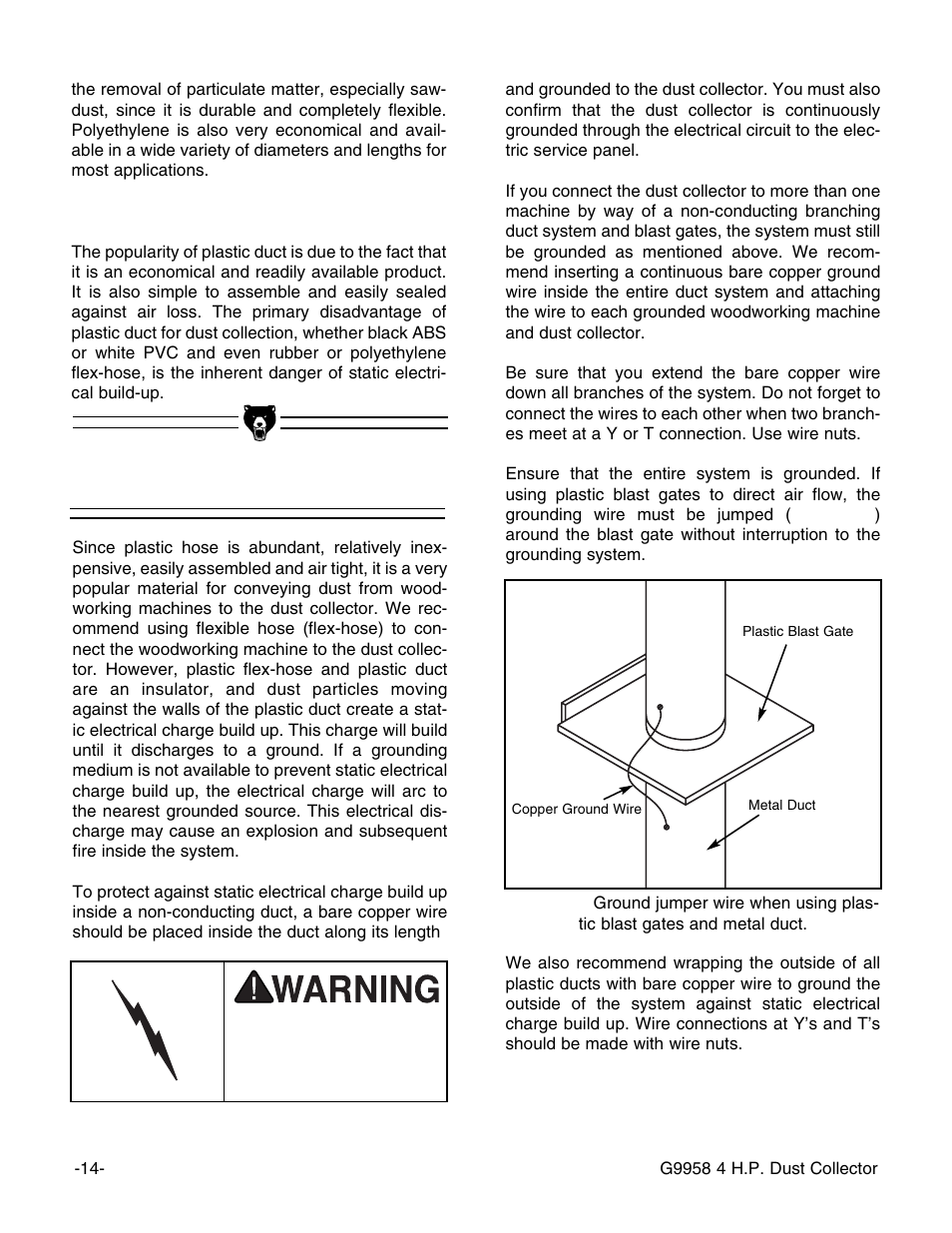 System grounding | Grizzly G9958 User Manual | Page 16 / 28