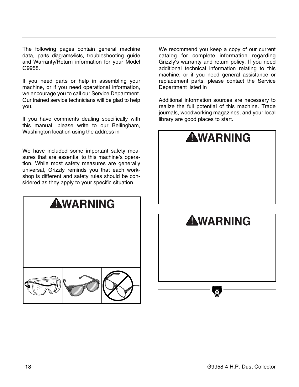 Grizzly G9958 User Manual | Page 20 / 28