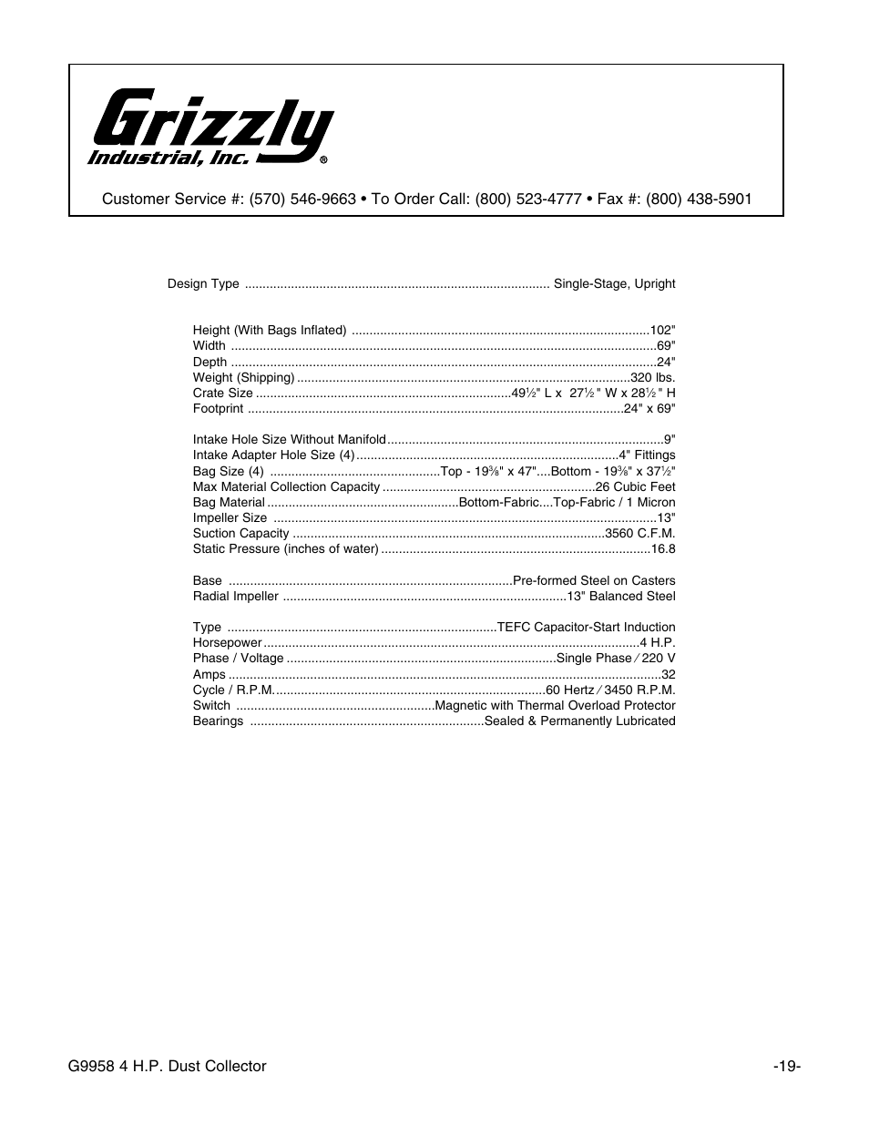 Machine data sheet | Grizzly G9958 User Manual | Page 21 / 28