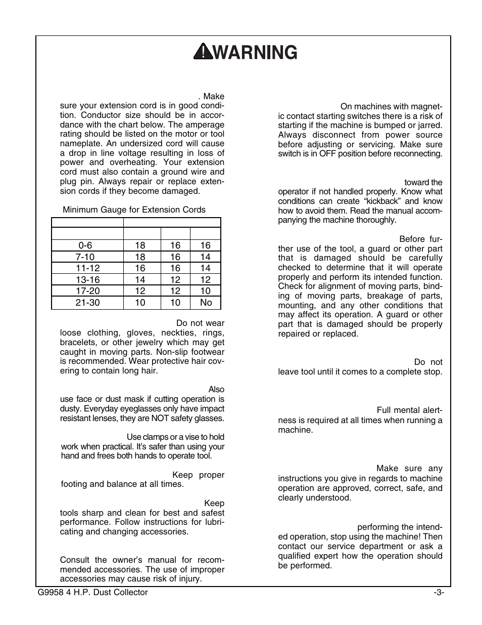 Safety instructions for power tools | Grizzly G9958 User Manual | Page 5 / 28