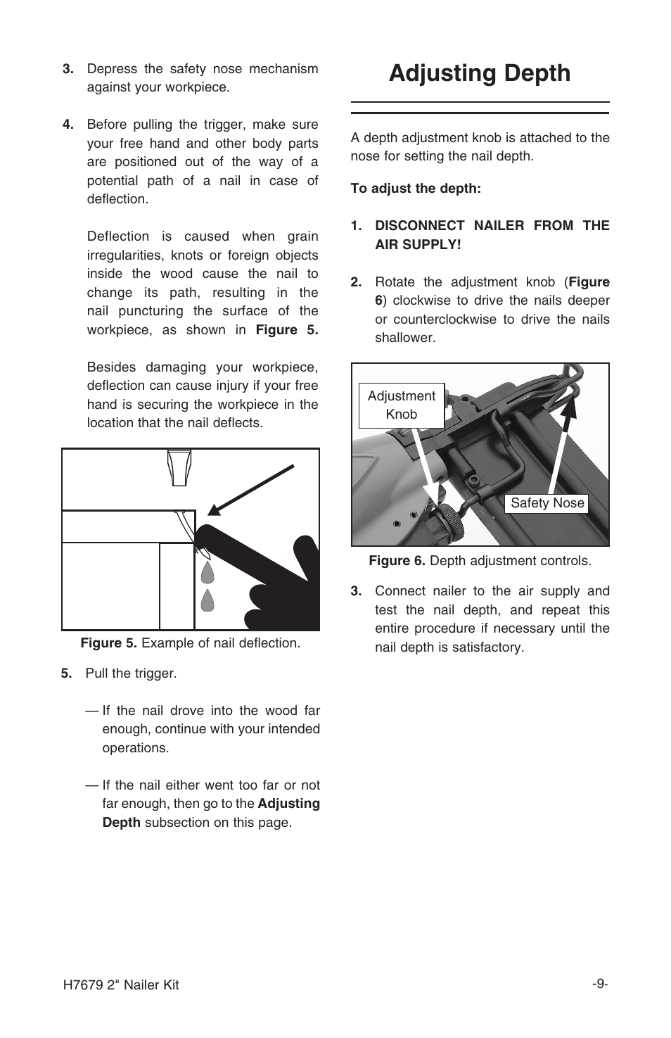 Adjusting depth | Grizzly H7679 User Manual | Page 11 / 20