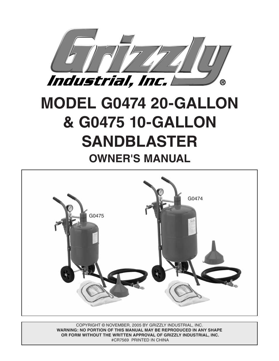 Grizzly G0474 User Manual | 20 pages