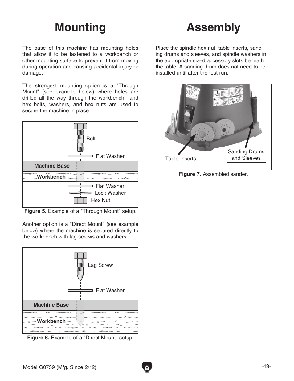 Assembly, Mounting | Grizzly Oscilatign Spindle GO739 User Manual | Page 15 / 32