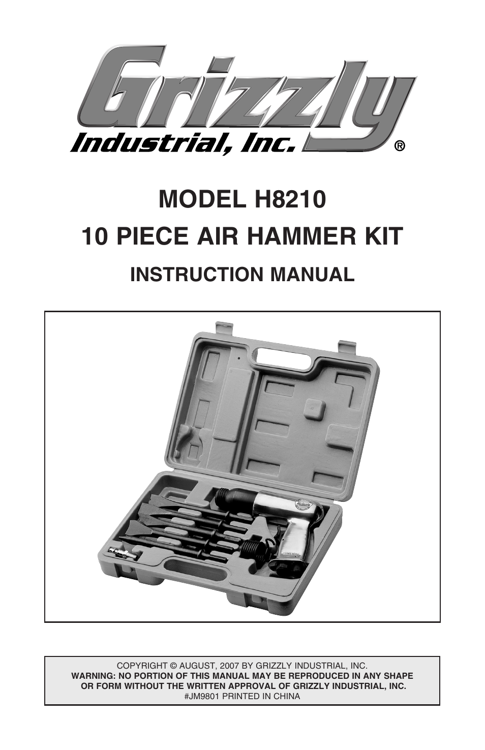 Grizzly H8210 User Manual | 8 pages