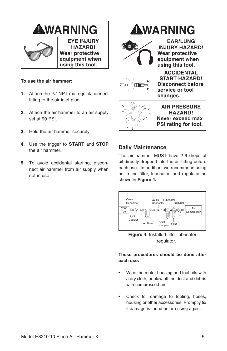 Daily maintenance | Grizzly H8210 User Manual | Page 7 / 8